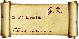 Greff Kandida névjegykártya